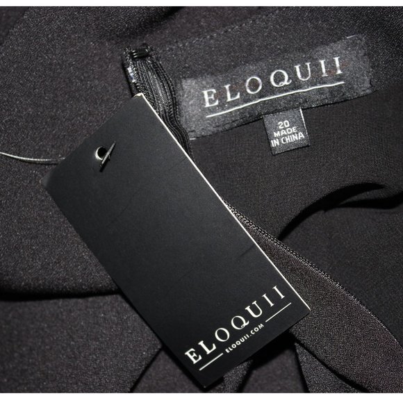 NWT Eloquii Black Ruffled Front Dress Size 20 - Picture 11 of 11